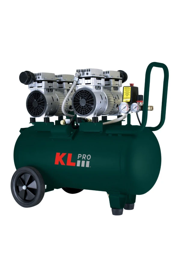 KLK50S2 8 Bar 50Lt 2Hp Sessiz Hava Kompresörü Çift Motor