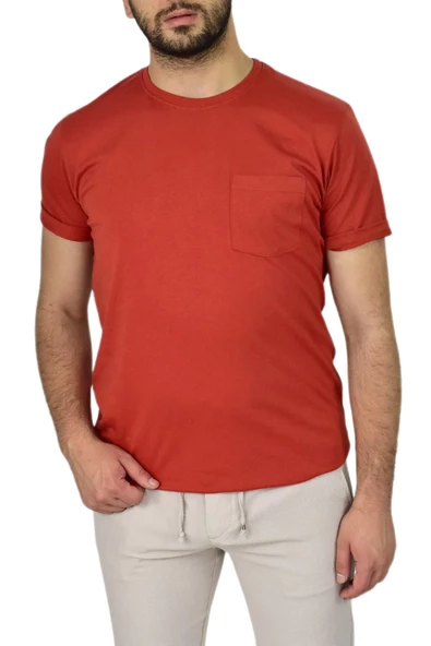 Erkek Sıfır Yaka Cepli Tişört 10400 BGL-ST03794 - Resim 12