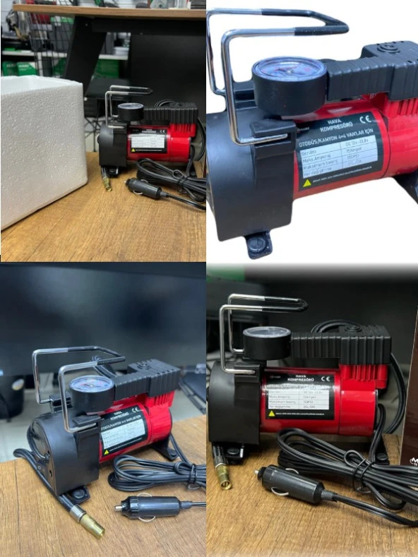 Araba Oto Araç Lastik Şişirme Pompası 150 Psi Metal Gövde Kompresör - 2