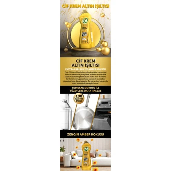 Cif Krem 750 Ml Altın Işıltısı - 9