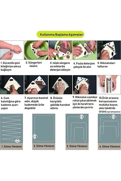 HANSEL Ayarlanabilir Mıknatıslı Çift Cam Pencere Silme Aparatı 3-30 Mm - 7