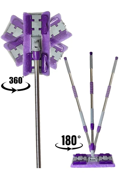 Teleskopik Saplı Mop Istediğin Bezi Tak Kullan Saplı + Yedek Bez - 4
