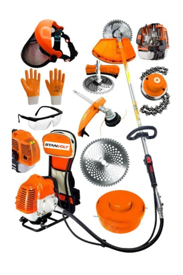 Alman Turbo 6000 Sırt Tipi Benzinli Motorlu Ot Çalı Tırpanı Çim Biçme Makinesi - 2