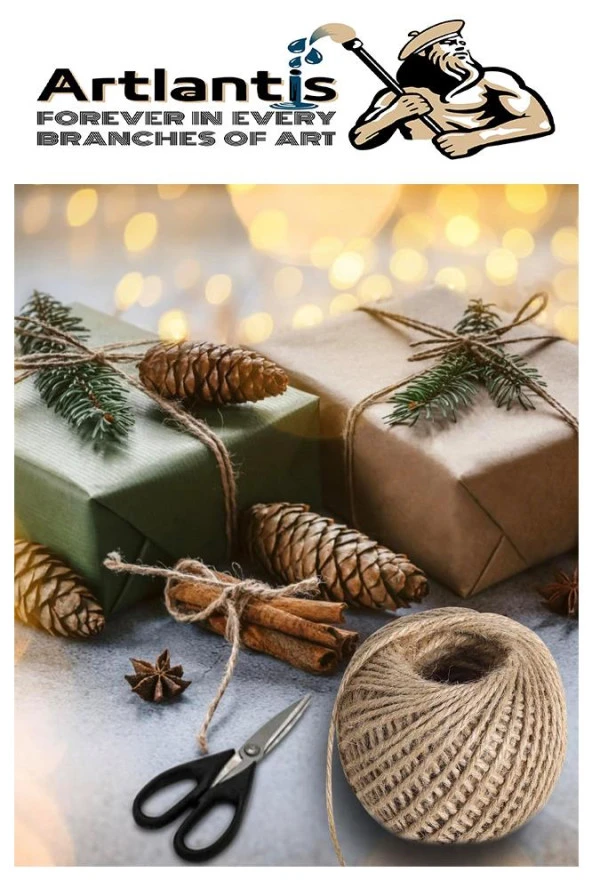 Jüt İpi Kırnap 100 Metre 1 Adet Mumlu Kırnap İplik Jüt İp Kendir İp Süs Naturel Doğal İplik Hasır İplik Çuval İp - 2