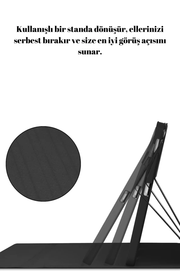 Qpen Samsung Galaxy X200 Tab A8 Uyumlu 10.5 inç Klavyeli Tablet Kılıf - Resim 4