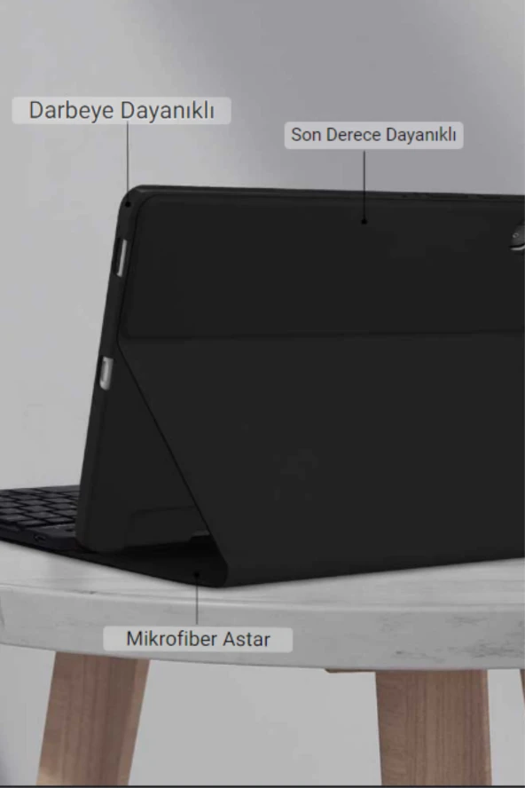 Qpen Samsung Galaxy X200 Tab A8 Uyumlu 10.5 inç Klavyeli Tablet Kılıf - Resim 6