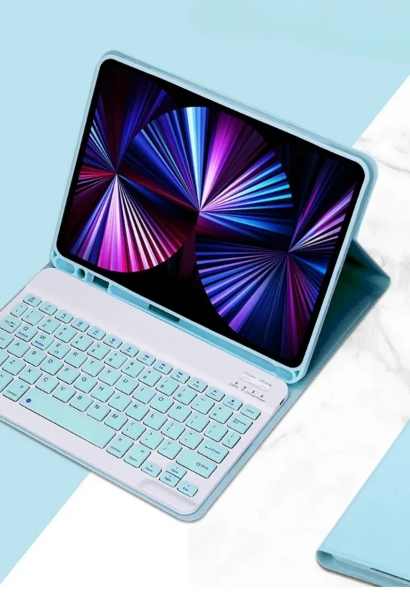 Qpen Samsung Galaxy X200 Tab A8 Uyumlu 10.5 inç Klavyeli Tablet Kılıf - Resim 9