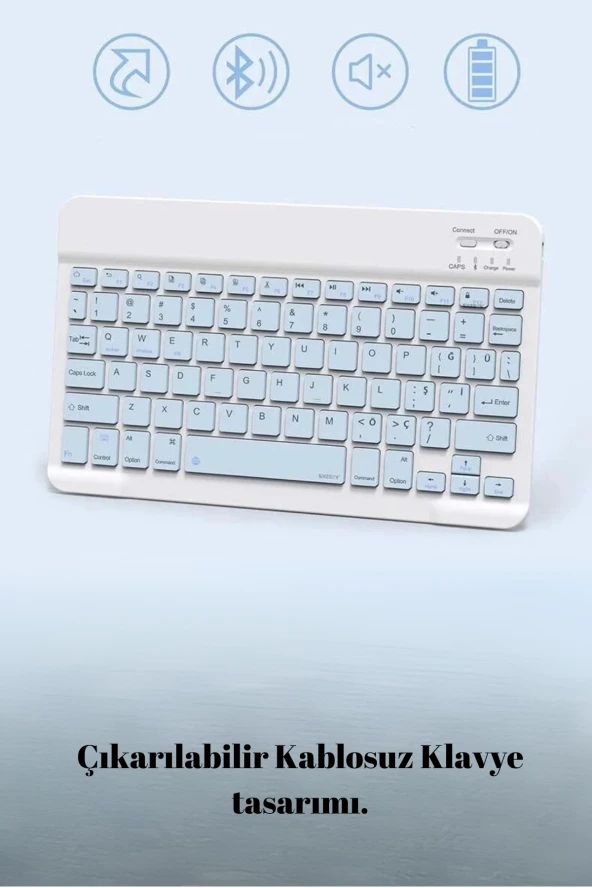 Qpen Samsung Galaxy X200 Tab A8 Uyumlu 10.5 inç Klavyeli Tablet Kılıf - Resim 11