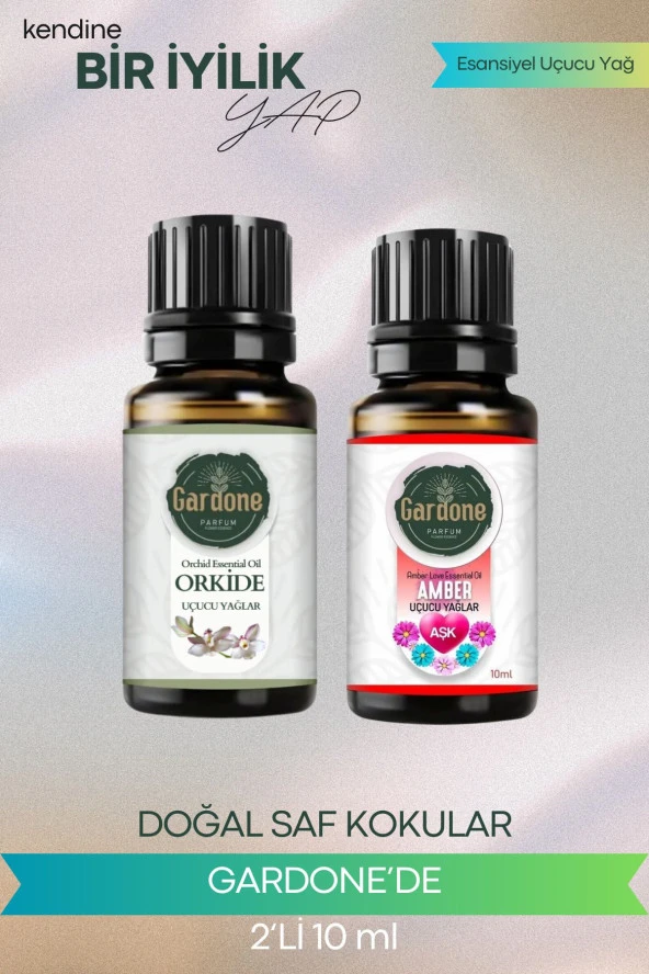 AmberOrkide (Oda Kokusu Aroma Terapi Buhurdanlık/Difüzör Yağı) Set 2 Adet x 10 ml
