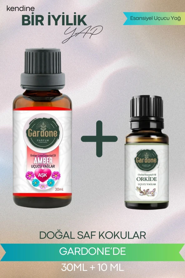 Amber 30 ml + Orkide 10 ml (Oda Kokusu Aroma Terapi Buhurdanlık/Difüzör Yağı) Set 2 Adet