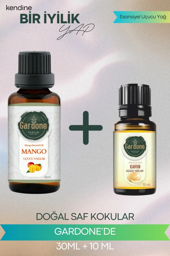 Mango 30 ml + Kavun 10 ml (Oda Kokusu Aroma Terapi Buhurdanlık/Difüzör Yağı) Set 2 Adet