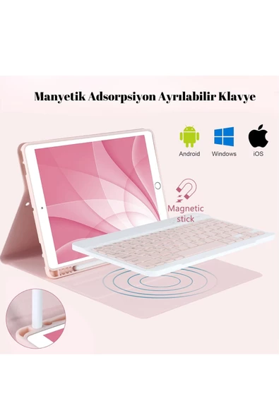 Qpen iPad Pro 2022 12.9 inç  Uyumlu Klavyeli Tablet Kılıf - Resim 7