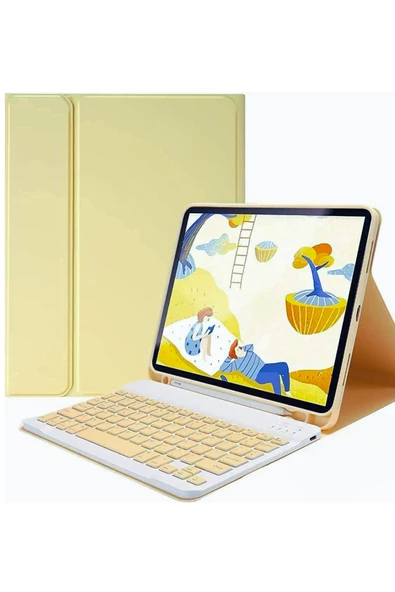 Qpen iPad Pro 2022 12.9 inç  Uyumlu Klavyeli Tablet Kılıf - Resim 11