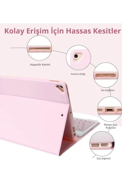 Qpen iPad Pro 2022 12.9 inç  Uyumlu Klavyeli Tablet Kılıf - Resim 9