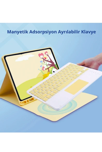 Qpen iPad Pro 2022 12.9 inç  Uyumlu Klavyeli Tablet Kılıf - Resim 12