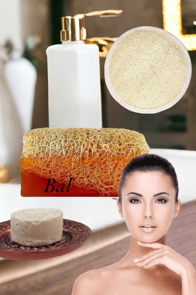 3'lü Gözenek Temizleme Sivilce Leke Akne Ölü Deri Peeling Ruşur Taşı Masaj Etkili Lifli Ballı Sabun - 4