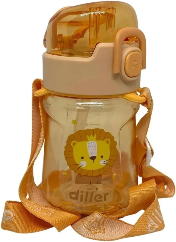 DILLER Pipetli/Askılı 400 ML Matara Turuncu DB007