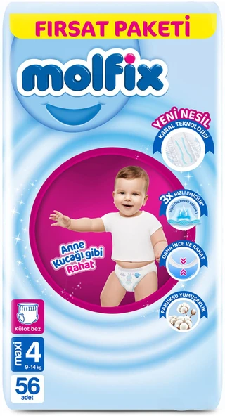 Molfix Külot Bebek Bezi Beden:4 (9-14KG) Maxi 280 Adet Mega Fırsat Pk - Resim 2