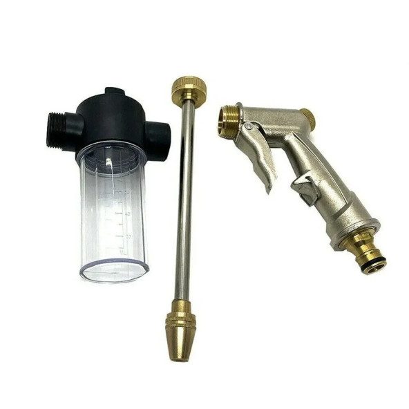 TechTic Metal Yüksek Basınçlı Ayarlanabilir Köpük Hazneli Su Tabancası Bahçe Oto Bahçe Yıkama - 3