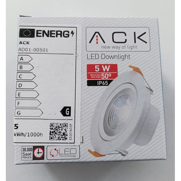 ACK 5W SIVA ALTI LED PANEL - 5