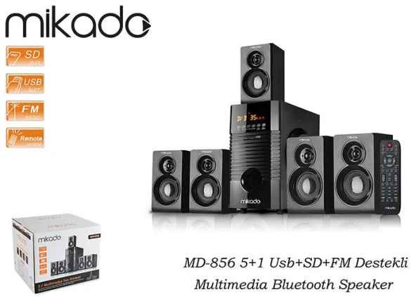 Mikado Md-856 5+1 Usb+Sd+Fm Destekli Multimedia Bluetooth Speaker - 2