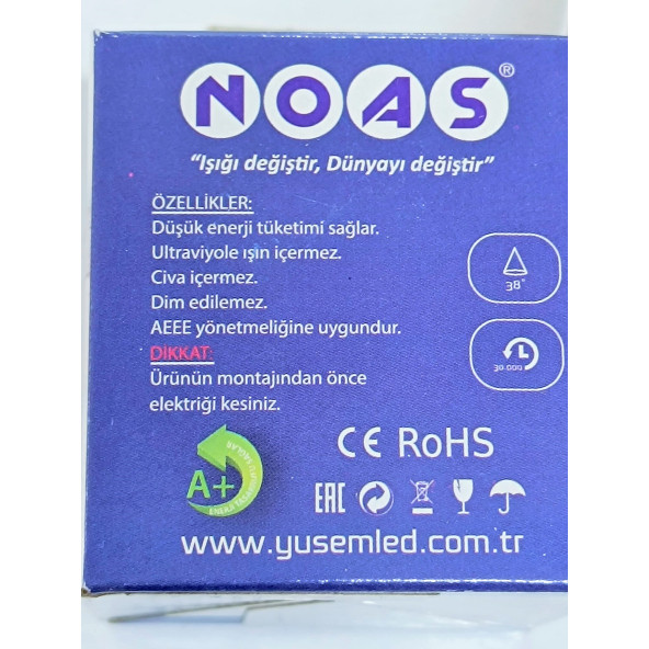 NOAS 7W GU10 DUYLU MERCEKLİ LED AMPUL (Gün Işığı) - 5