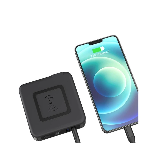 HZL Priz Başlıklı 10,000 mAh Kablosuz Şarj Destekli Powerbank Adaptor - 5