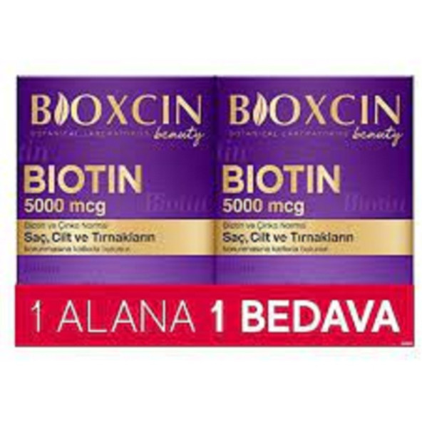 Bioxcin Biotin 5.000 Mcg + Çinko 15 Mg Saç ve Tırnak Vitamini 2 x 30 Tablet