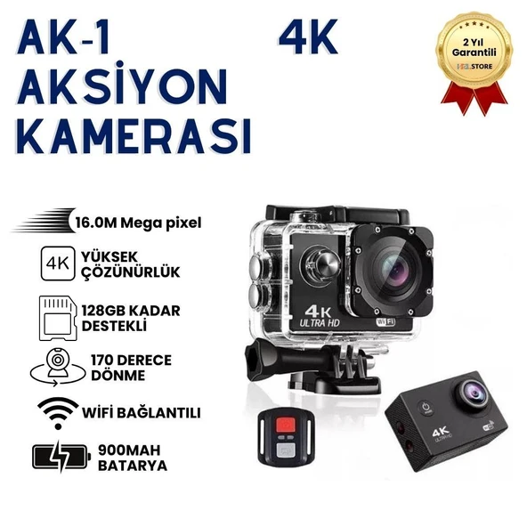 Aksiyon Kamerası 4K Video Kamera Kamera Dijital Wifi Aksiyon Kamerası Kafa Montajı ürün görseli 1
