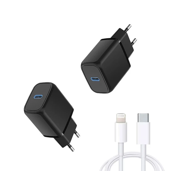 20w Type-c Hızlı Şarj Başlığı ve Type-C - Lightning Kablolu - Resim 2