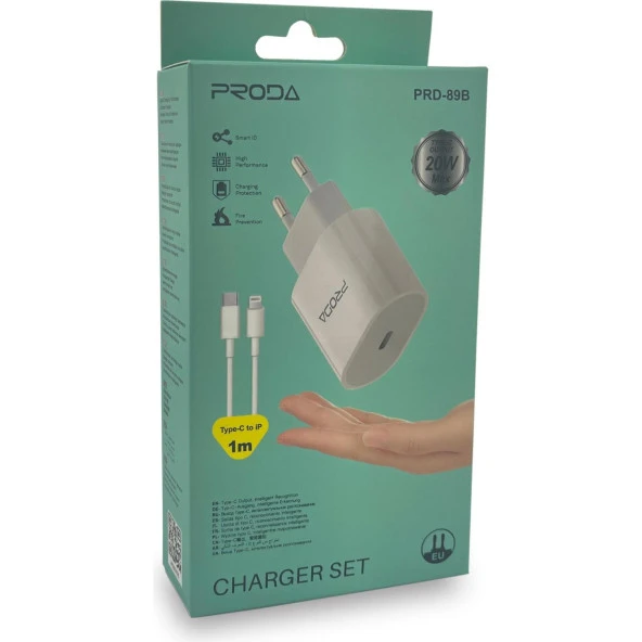 Proda 20W Usb-C To Lightning Hızlı Şarj Adaptörü Pd Güç Şarj Cihazı - Resim 2