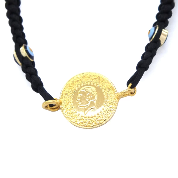 Altın Kaplama İpli Çeyrek Altın Bileklik BLK-187 - Resim 4