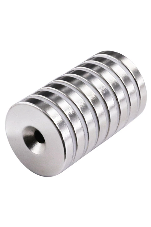 Havşalı Neodyum Mıknatıs - Ø20xø10/5x5mm - Ahşap, Plastik, Betona 5 adet - 2