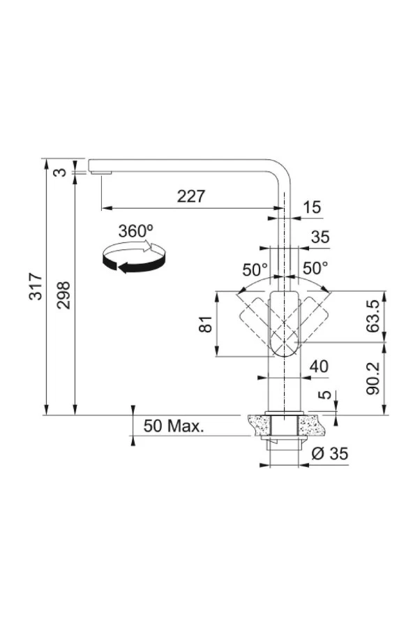 Armatür MYTHOS FLAT Black Steel - 2