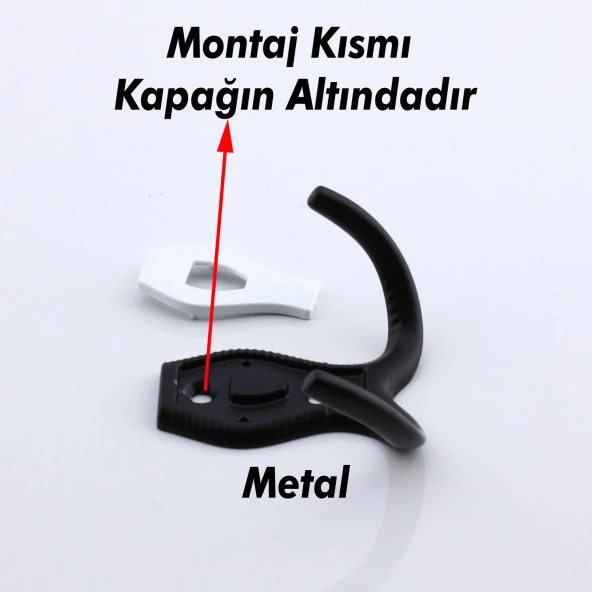 Galata Askı Dolap Askılık Vestiyer Banyo Mutfak Askılığı Duvar Kapı Elbise Kıyafet Askısı Siyah - Resim 3