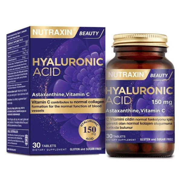 Nutraxin Beauty Hyaluronic Acid Astaksantin Vitamin C 30 Tablet