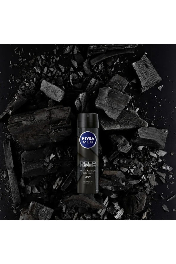 NIVEA DEODORANT FOR MEN SPREY DEEP DIMENSION 150 ML - 5