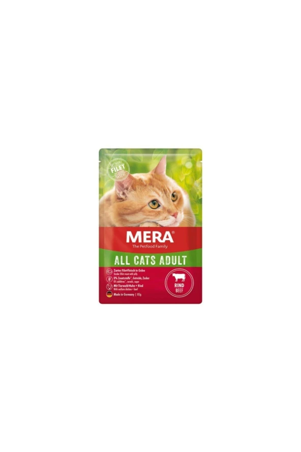 Mera Tahılsız Sığır Etli Kedi Yaş Mama 85 Gr