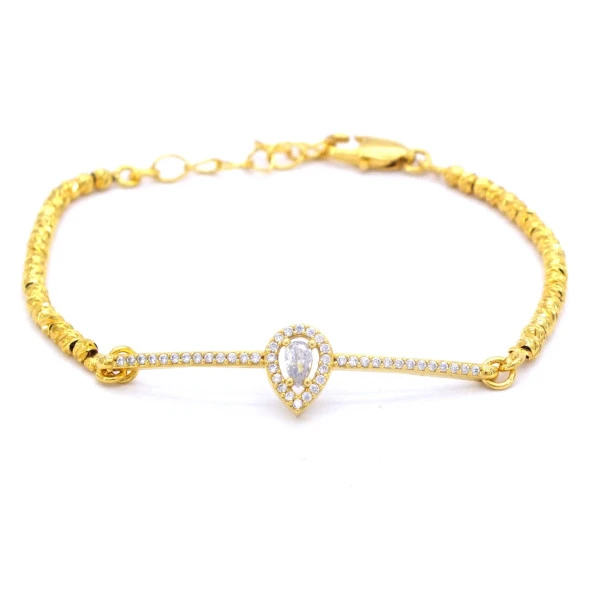 Altın Kaplama Su Damlası Taşlı Su Yolu Dorika Bayan Bileklik BLK-421 ürün görseli