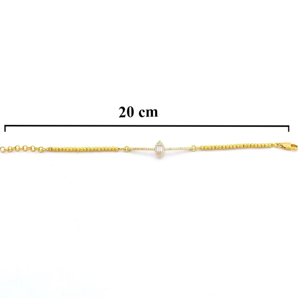 Altın Kaplama Dikdörtgen Detaylı Su Yolu Dorika Bileklik BLK-419 - Resim 7