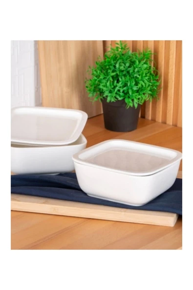 SCT5429 Bianco Porselen Kapaklı Fırın Kabı 16.5 Cm