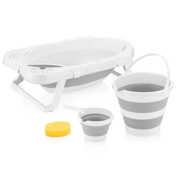 BM Care 5'li Katlanabilir Banyo Küvet Seti (Gri) - 3