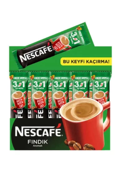 Nescafe 3ü 1 Arada Fındık Aromalı Çözünür Kahve 17G X 48Li