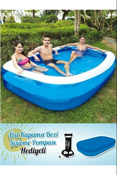 Bestway 54006 Havuz + Pompa + Havuz Örtüsü 262x175x51cm