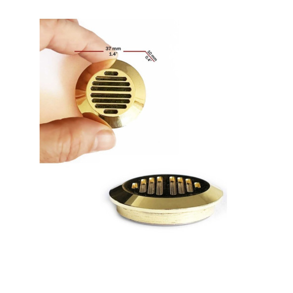 Metal Humidor Higrometresi Ve Nemlendirici Haznesi Seti Sarı 37 mm - 4