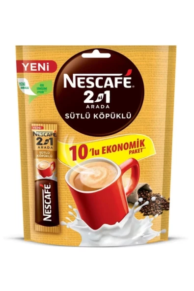 Nescafe 2si 1 Arada Sütlü Köpüklü Kahve 10G x 10 Lu