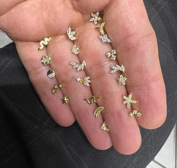 925 Ayar Gümüş Tragus Piercing - 5