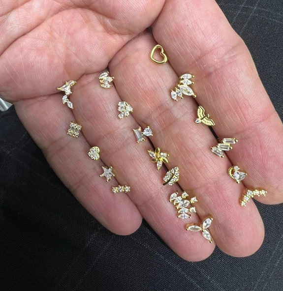 925 Ayar Gümüş Tragus Piercing - 2