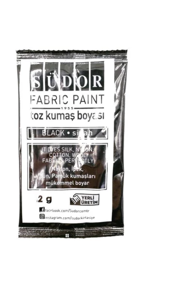 SÜDOR TOZ KUMAŞ BOYASI KIRMIZI-SİYAH-KAHVE-MAVİ -KOYU MAVİ