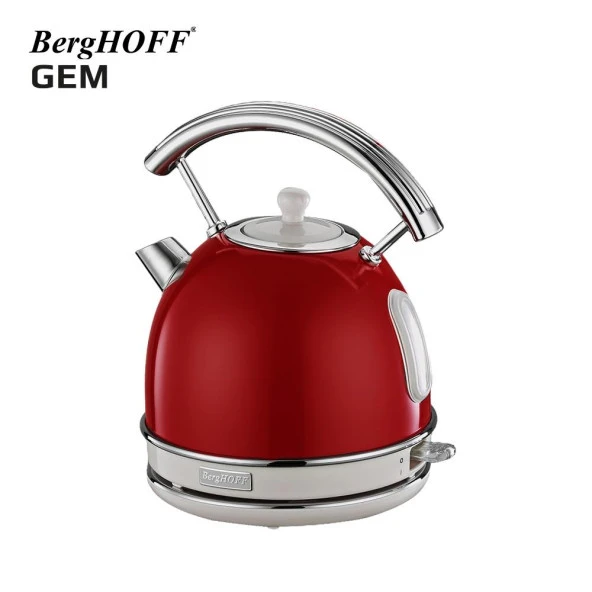 BergHOFF GEM RETRO 1.7 Litre Kırmızı Yuvarlak Su Isıtıcısı 7950020